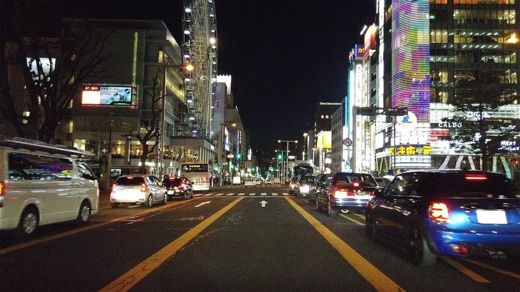 【夜ドライブ】名古屋の繁華街・栄(さかえ)＆錦(にしき)界隈をナイトドライブ！【名古屋】 Night Drive Around Sakae Downtown , Nagoya Japan.