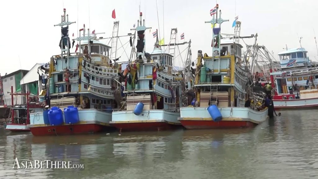 Fishing boats in Pranburi river by Hua Hin Sea Discovery day trip