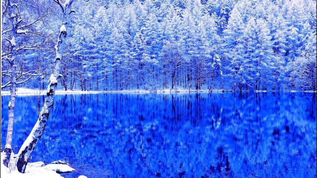 4K 絶景 癒し自然映像 冬景色の御射鹿池 Japan Mishaka Pond of winter Christmas colors / Jesus Bleibet Meine Freude
