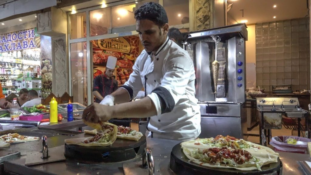 Street Food, Seafood Markets and Fish in Sharm el Sheikh old Town. Egypt