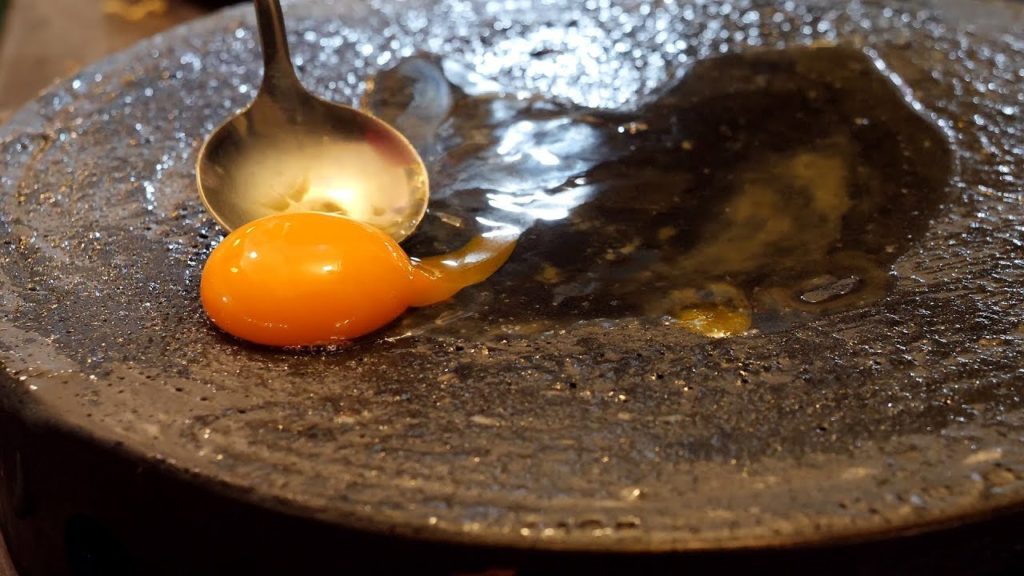 thailand cheese egg black crepe / thailand street food