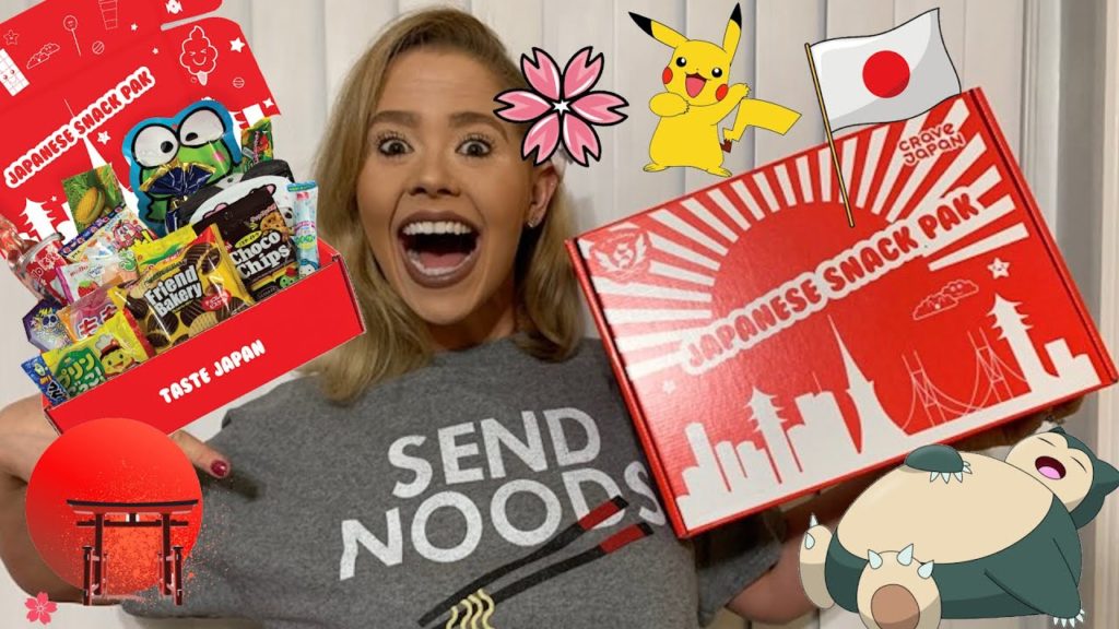 JAPANESE CRATE JAPANESE SNACK BOX AMERICANS TASTING UNBOXING JAPANESE SNACK PAK MUKBANG Britt Eats