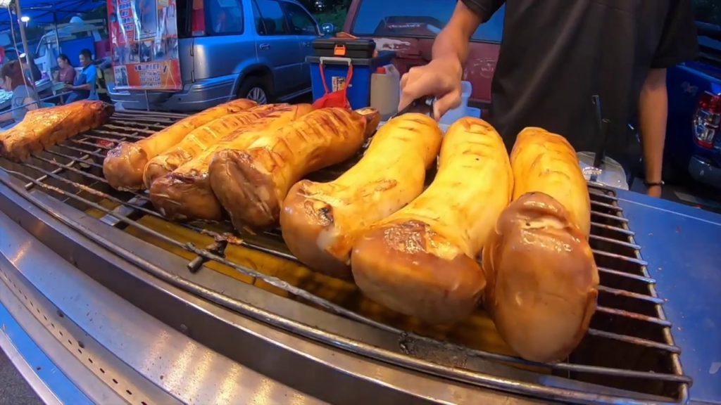 Malaysia Street Food – Big Oyster Mushroom, Fruits Juice,  Pancake and  Yakitori
