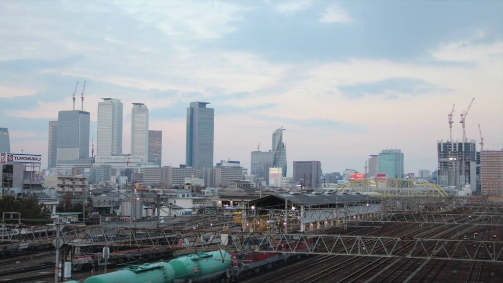 View of the city of NAGOYA by  nagoya station SKYSCRAPERS  2016 / under the bridge