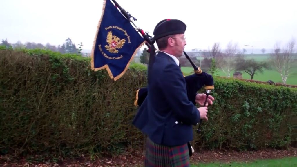Bagpipes Music Remembrance Day Scone By Perth Perthshire Scotland