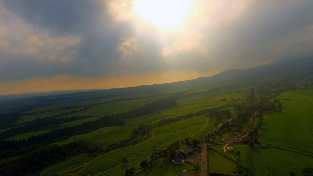 絶景の久住高原 ドローン空撮 Aerial in drone the Kuju kogen  登山 山ガール アウトドア キャンプ