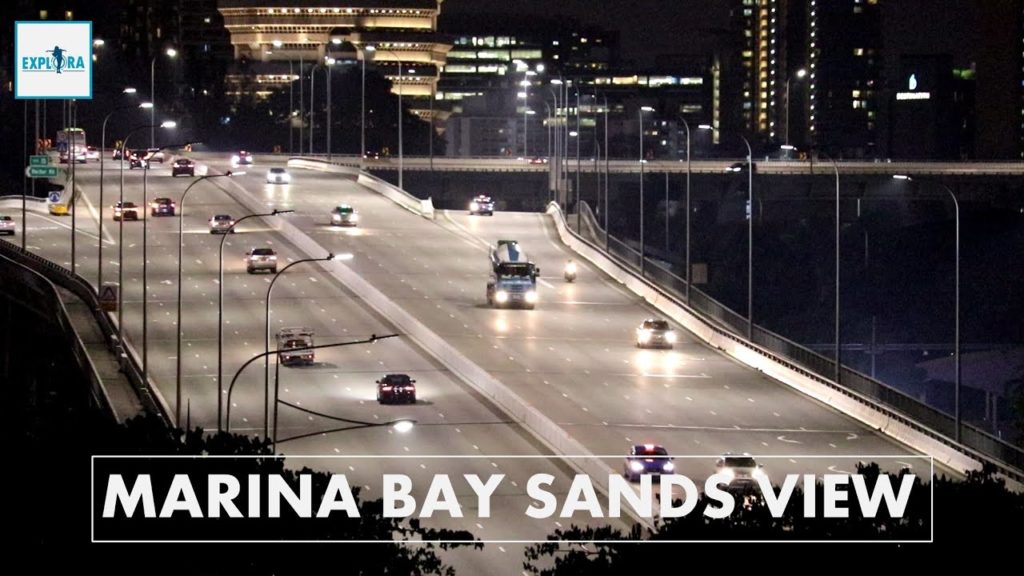 Beautiful Singapore Roads Night View From Marina Bay Sands Hotel
