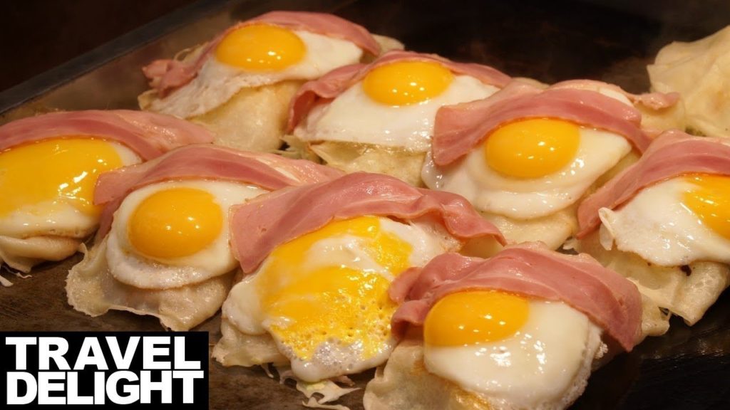 양배추 오믈렛 - 명동 서울 맛집 Cabbage Omelet with Egg, Okonomiyaki - Korean Street Food  4K