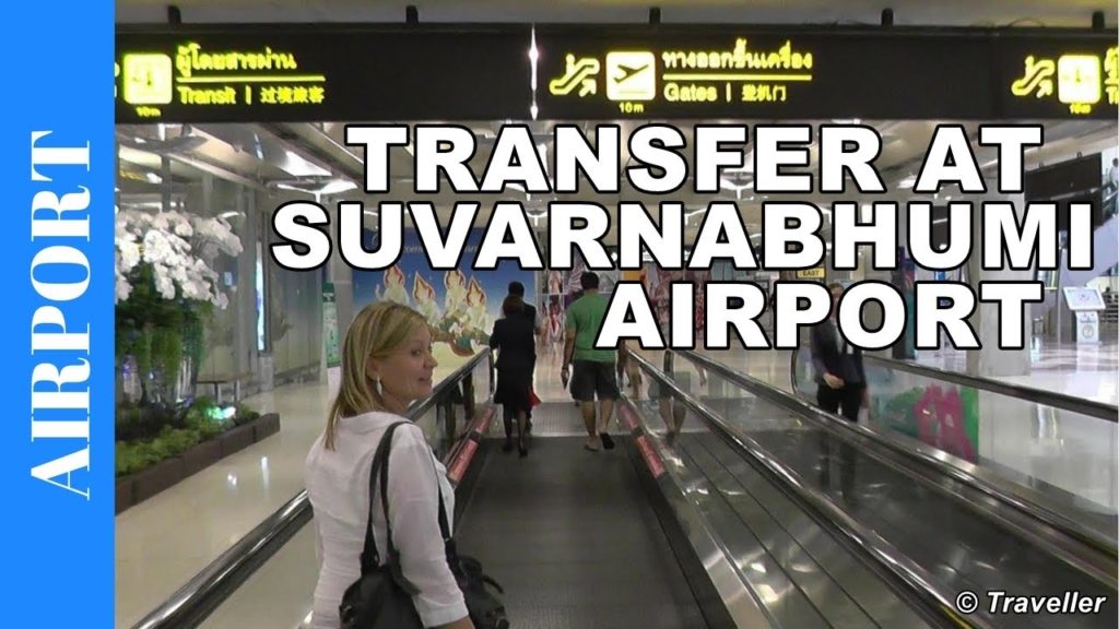Transfer at Suvarnabhumi Airport in Bangkok - Transfer walk to Connection Flight - Air Travel Video