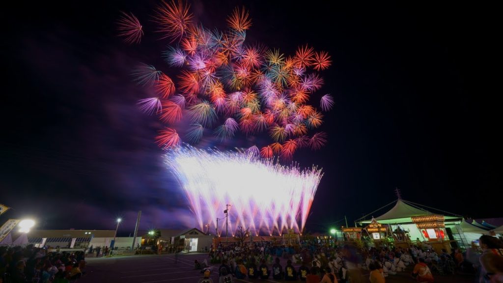 (180° 3D VR) 2019.11.09 とよおかまつり 音楽花火