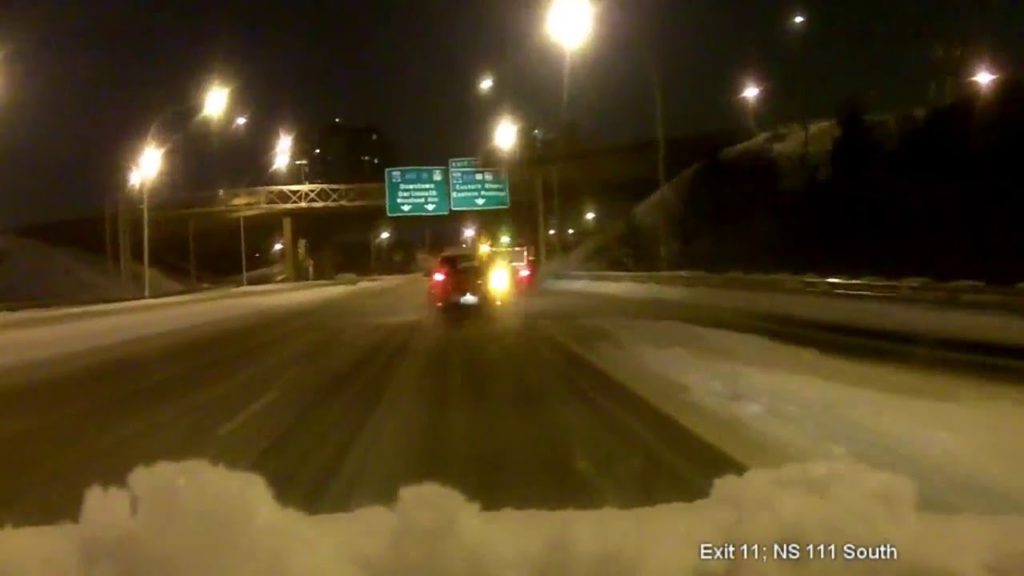 Halifax Winter Driving at Night