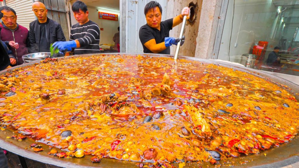 Chinese Street Food - 200 KG Street Hot Pot (SPICY!!!) + RARE Street Food Tour of Kaifeng, China!