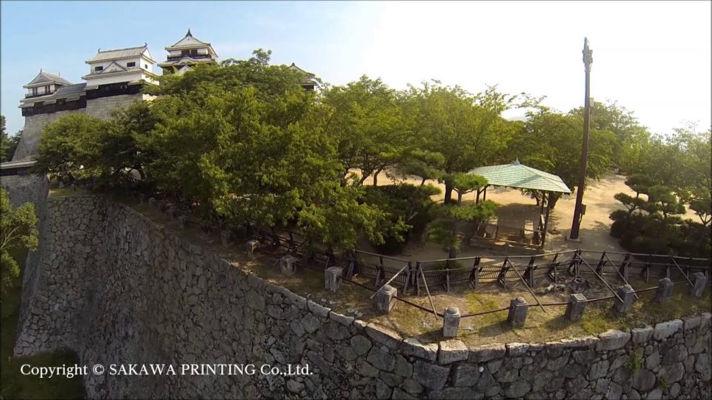 Matsuyama Castle view from drone  Ehime Japan 松山城空撮 ドローン