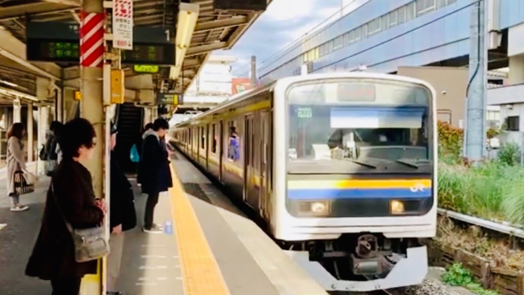 Japan JR East Train Ride - Tsuga Station to Kaihimmakuhari Station | SAKURA