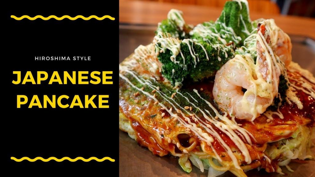 Japanese Street Food - Okonomiyaki Pancake Hiroshima Style Mukbang | The Food Culture