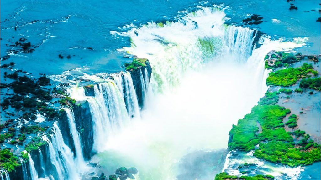 IGUAZU FALLS. Best Place to Visit in Brazil. Cinematic Travel Video. Aerial Drone Footage 4k.