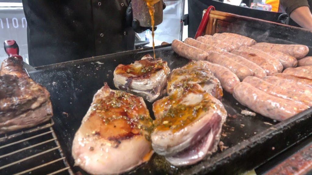 Cooking Juicy Beef from Argentina, Huge Sandwiches. London Street Food