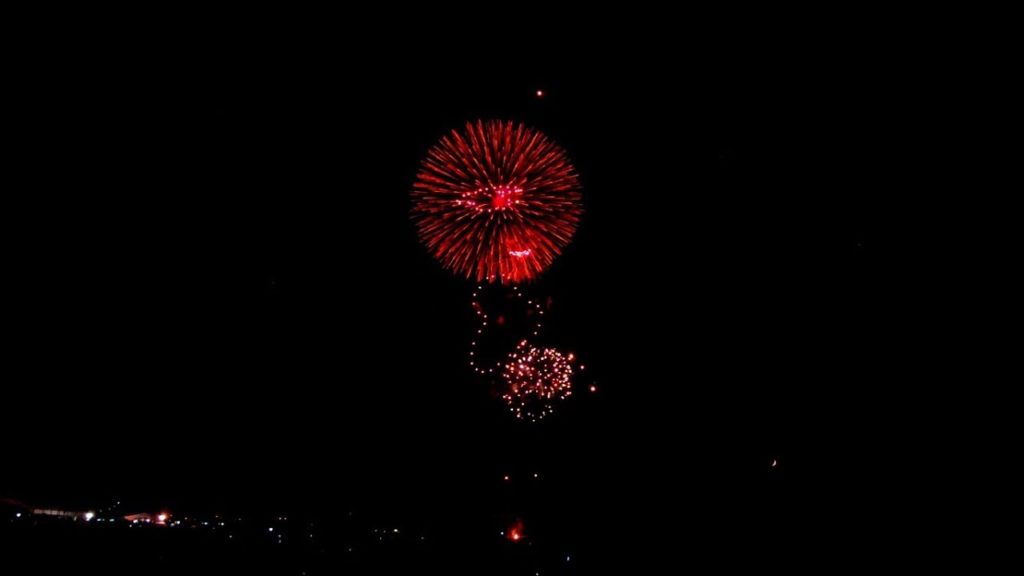柏崎 花火 2017 ざら星打出し♥型:お🐟芯入り超特大スターマイン Gion Kashiwazaki Fireworks 2017 Japan Niigata Pref.