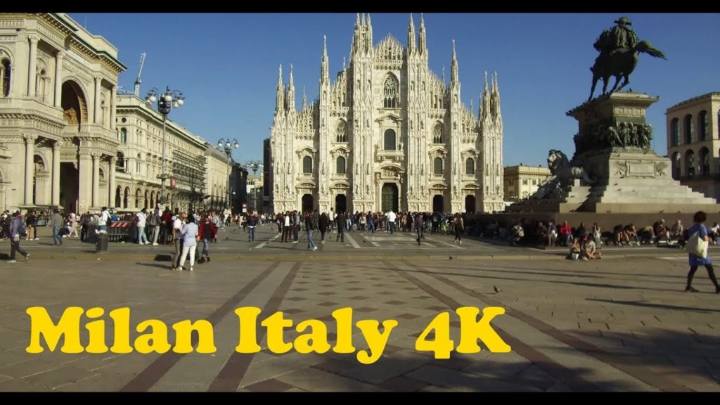 Walk around Milan Italy 4K.
