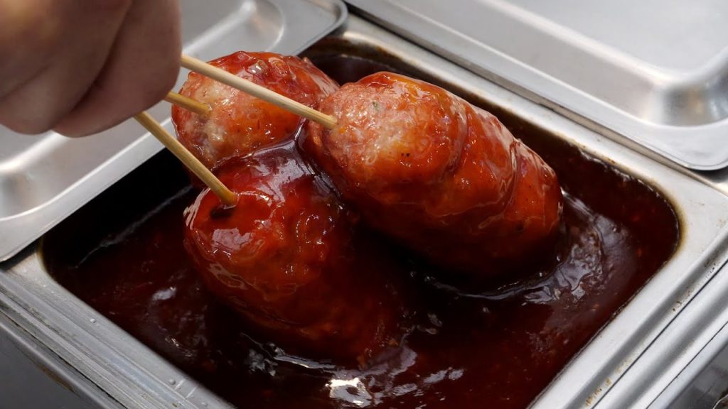 치즈 떡갈비 cheese short rib meat - tteok galbi / korean street food