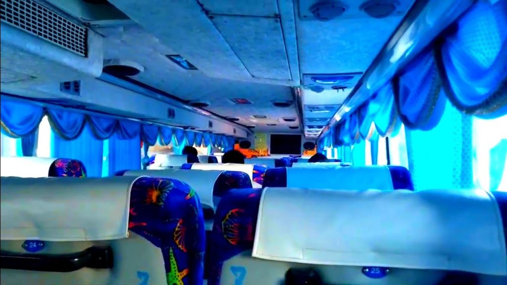 Getting around in Asia is easy and cheap. Thailand bus ride.