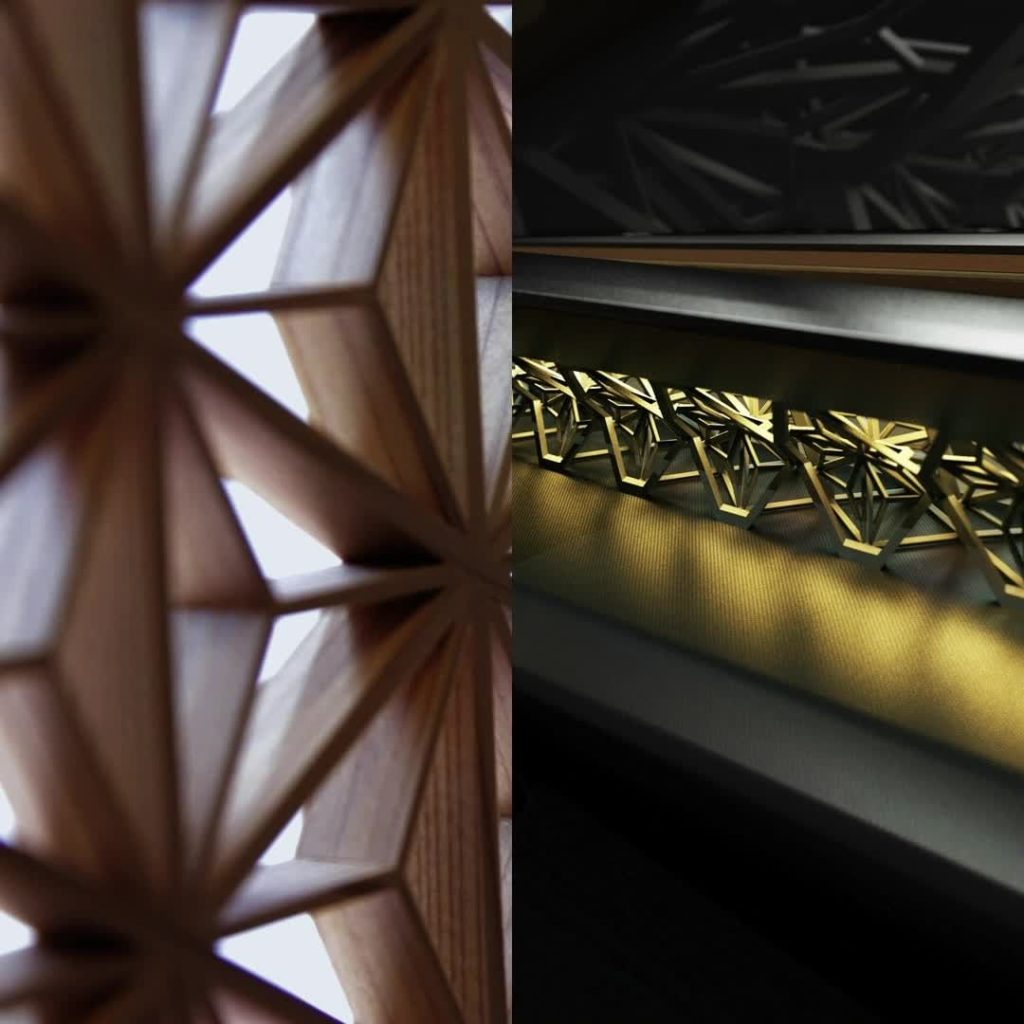 Taking Japanese kumiko woodwork and puzzles and integrating them into the detail...