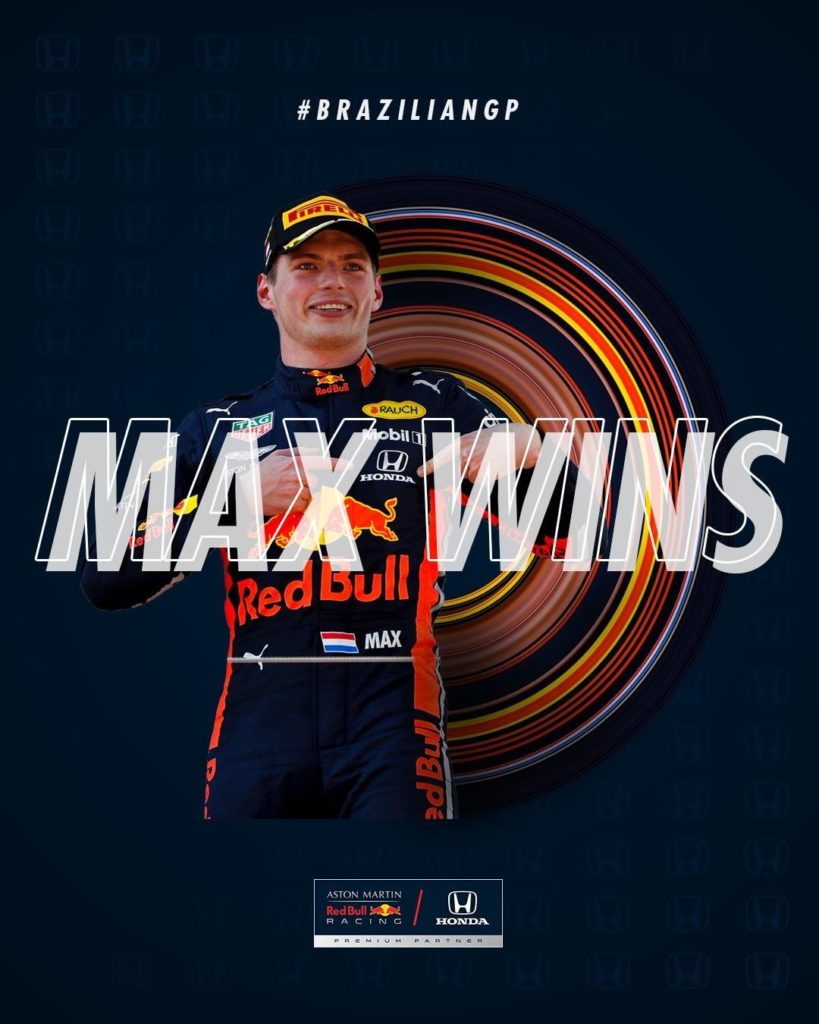 The @HondaRacingF1 team had a 1-2 finish at the #BrazilGP, led by @MaxVerstappen...