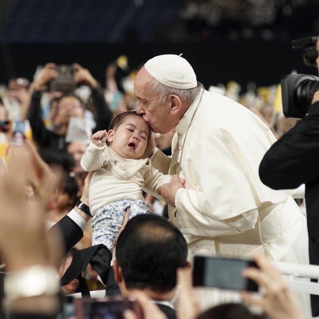 Pope Francis held a Mass at Tokyo Dome, a 55,000-seat stadium, on Monday, a day ...