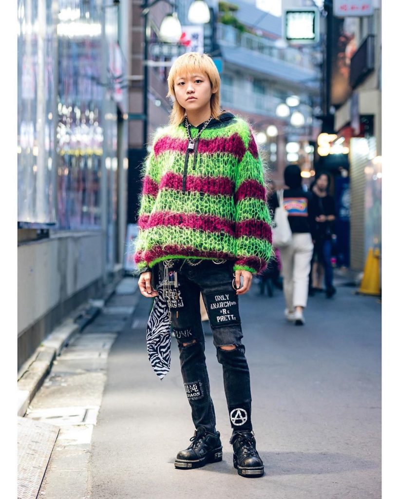 Japanese college student Shusuke (@syusuke_0909) on the street in Harajuku weari...