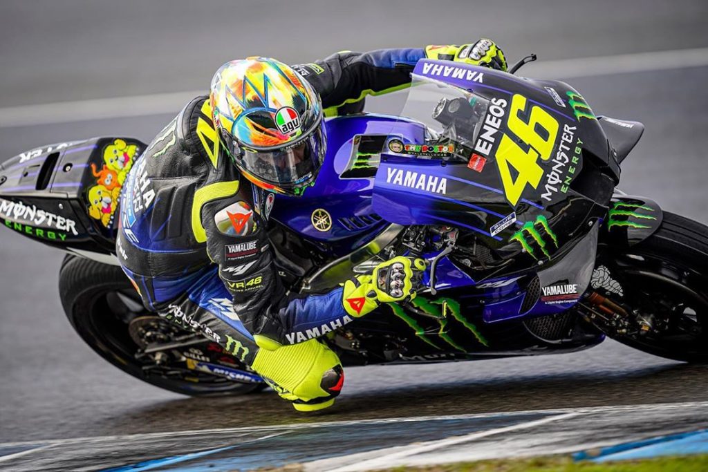 @valeyellow46 didn't let the wet conditions stop him today. He still completed 3...