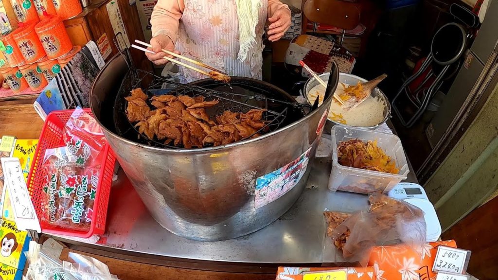 Autumn leaves Tempura Momiji no Tempura Japan Street Food