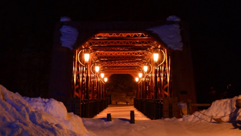[Hokkaido trip] Beautiful bridge light at Lake shikotsu Chitose hokkaido