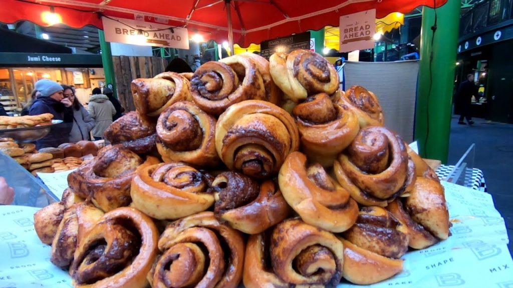 Street Food Market and Stalls at Borough Market, London