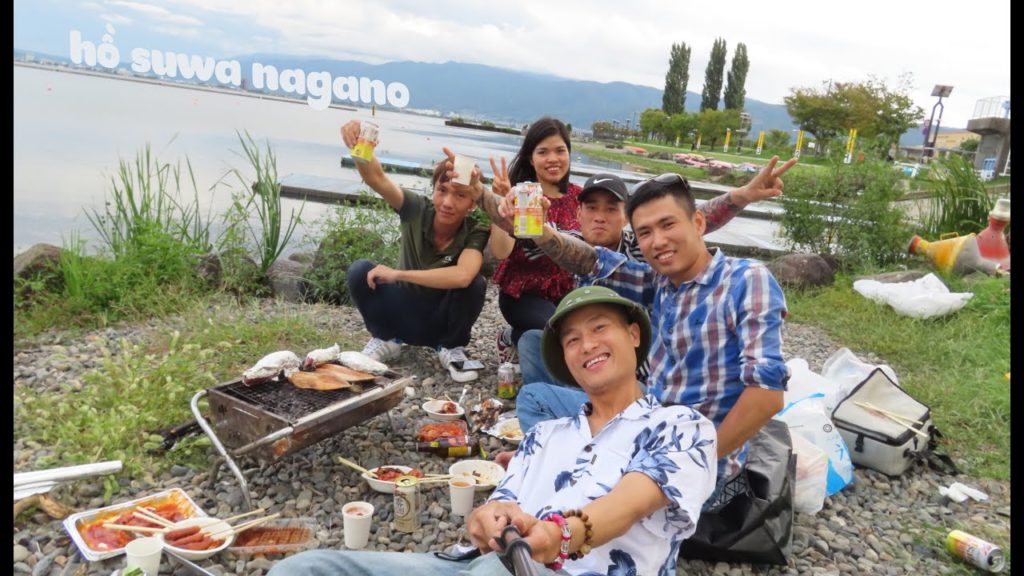 nướng thịt bên hồ suwa nagano cùng những người bạn ( nagano travel )