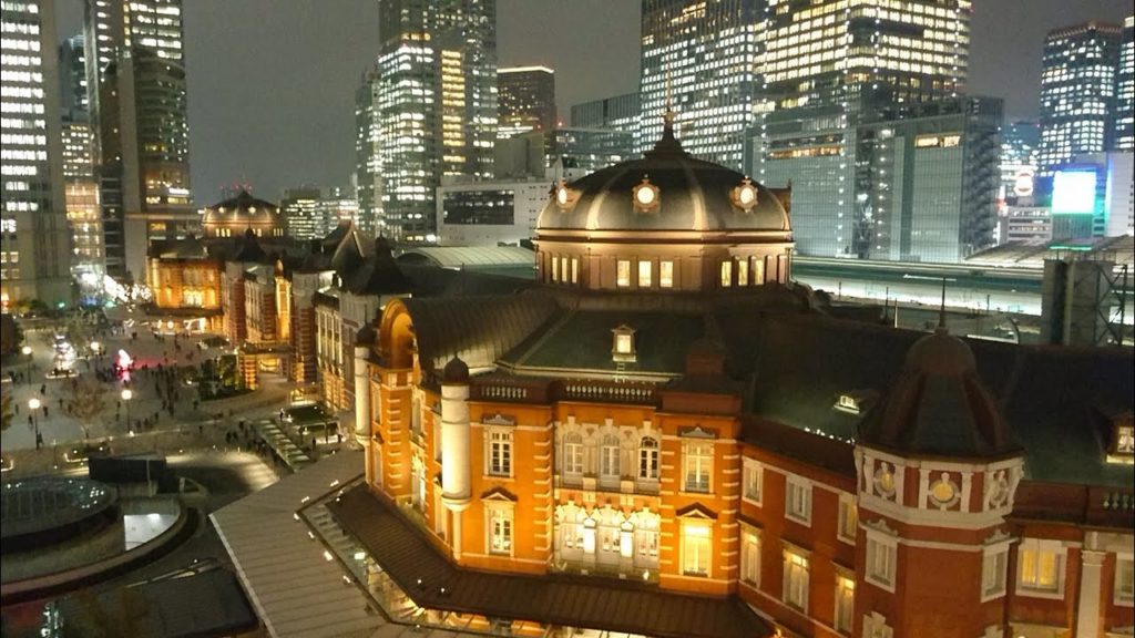 JR東京駅の夜景【Silent Night】丸の内キッテ屋上から撮影