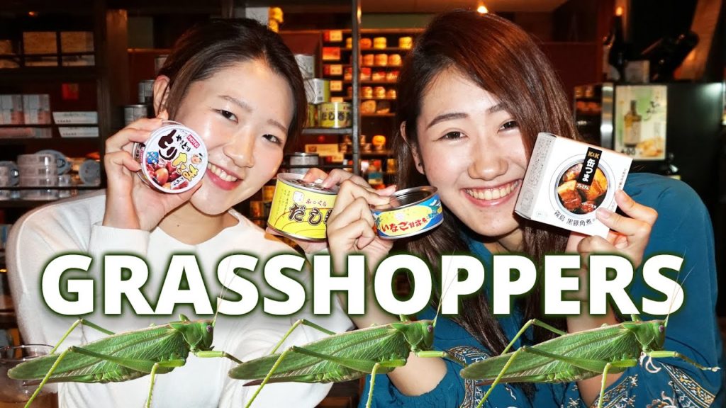 Eating Grasshoppers in Osaka, Japan