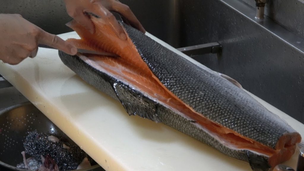 How To Fillet a Whole Salmon for Sashimi and Sushi Series   Street food