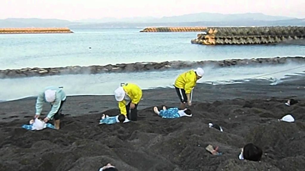 Getting Buried in the Sand Onsen at Ibusuki in Kagoshima, Japan