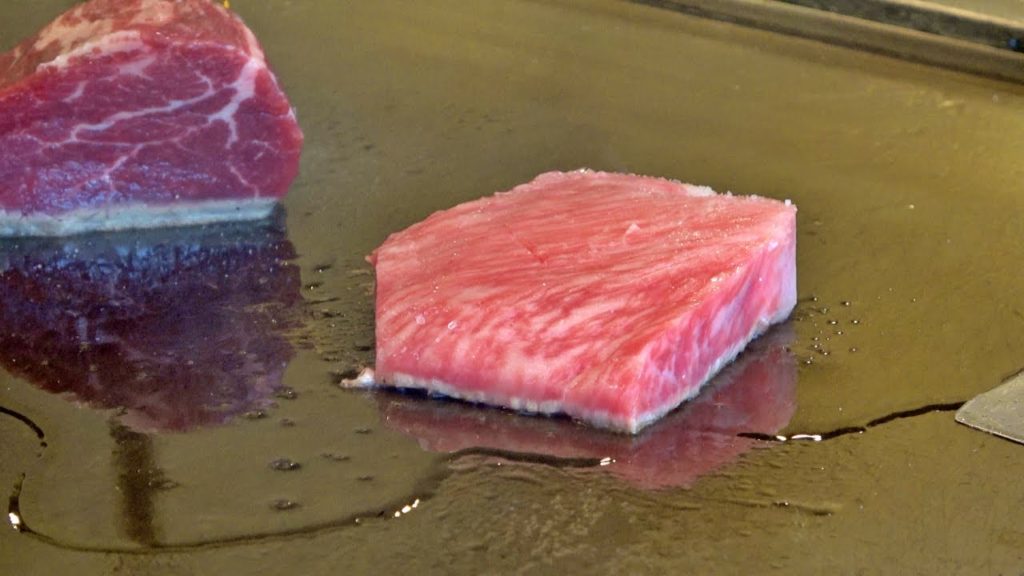 Steak house Kobe beef steak sirloin lunch set | teppanyaki in Japan