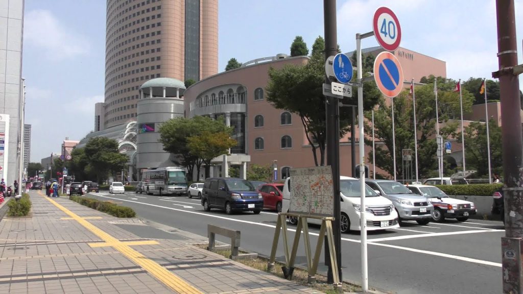 【４K】アキーラさん散策⑥静岡県・浜松市・市街地（クラウンパレスホテル前）Hamamatsu-city in Japan