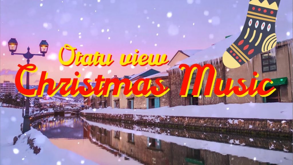 [4K] Relaxing Christmas music with Otaru Canal in Winter season with Sunset, Hokkaido - Japan.