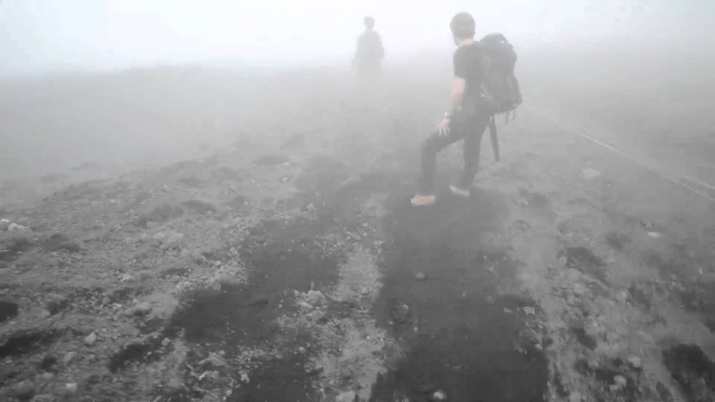 climbing down mount fuji (subashiri trail)