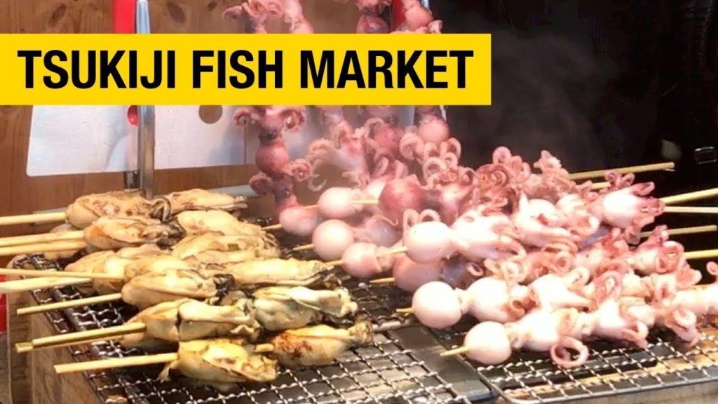 Street Food Scene at Tokyo's Tsukiji Fish Market