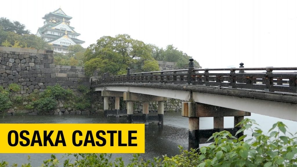 Walking to Osaka Castle in Heavy Rain