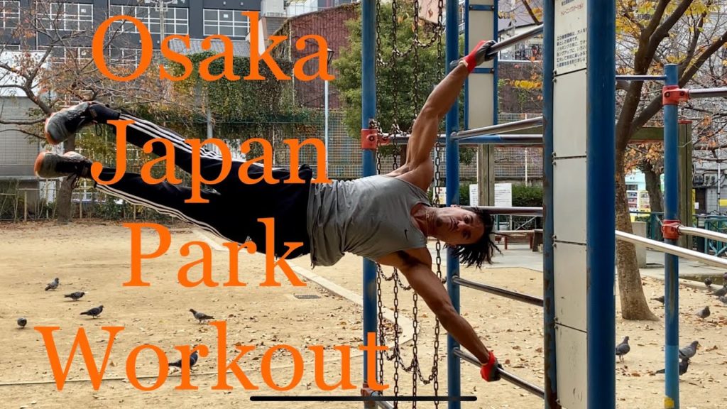 Osaka Japan park workout in Shinsaibashisuji