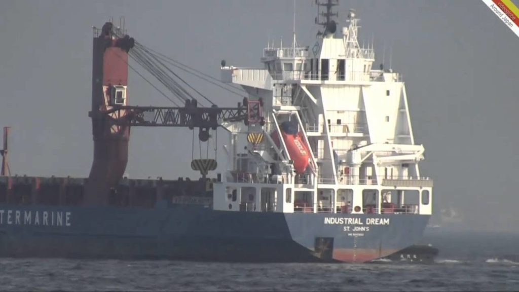 Watching ships in Yokohama port I