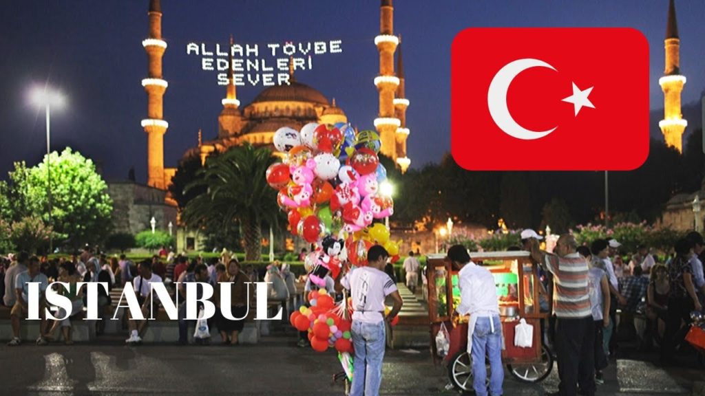 ISTANBUL, celebrating the Iftar RAMADAN DINNER at SULTANAHMET SQUARE, TURKEY