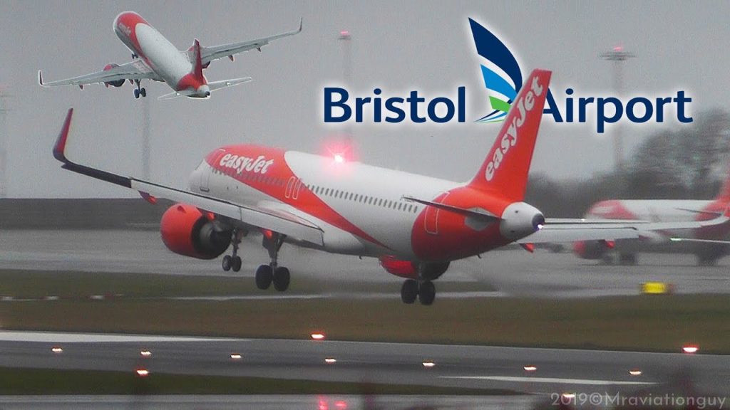 STRONG CROSSWIND Plane Spotting at Bristol Airport - Wobbly Landings, Takeoffs & Go Around