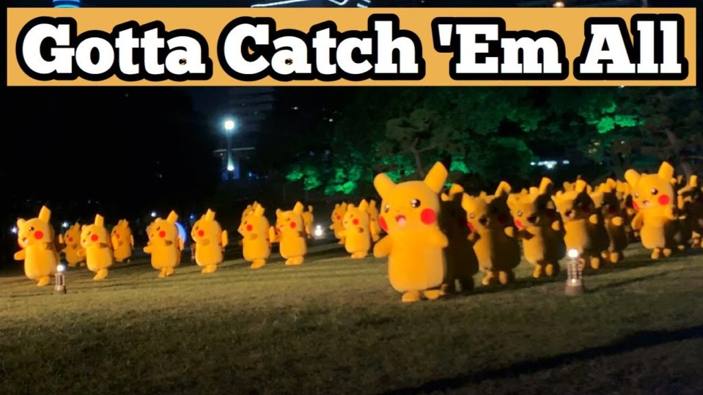 PIKACHU DANCE IN JAPAN: Live from Yokohama(August 2019) Gigantic Pikachu ARMY At Night(Must See!)