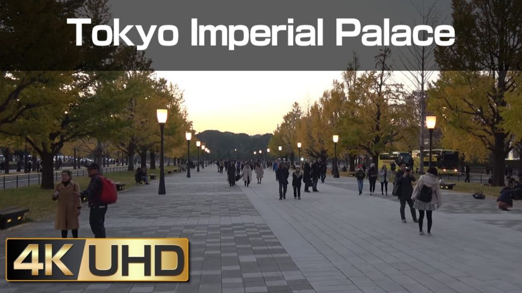 [4k] Walk around from Tokyo Central Railway Station to Imperial Palace at dusk